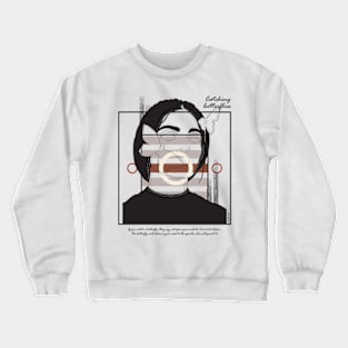 Beautiful girl catching butterflies version 10 Crewneck Sweatshirt